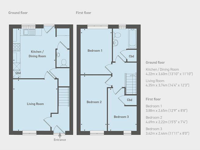 Floor plan 3 bedroom house - artist's impression subject to change